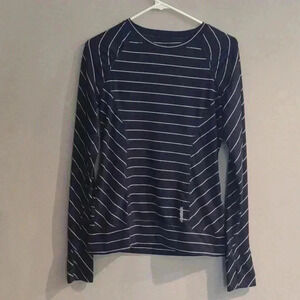 Reebok black‎ white stripe long sleeve T-shirt women's small